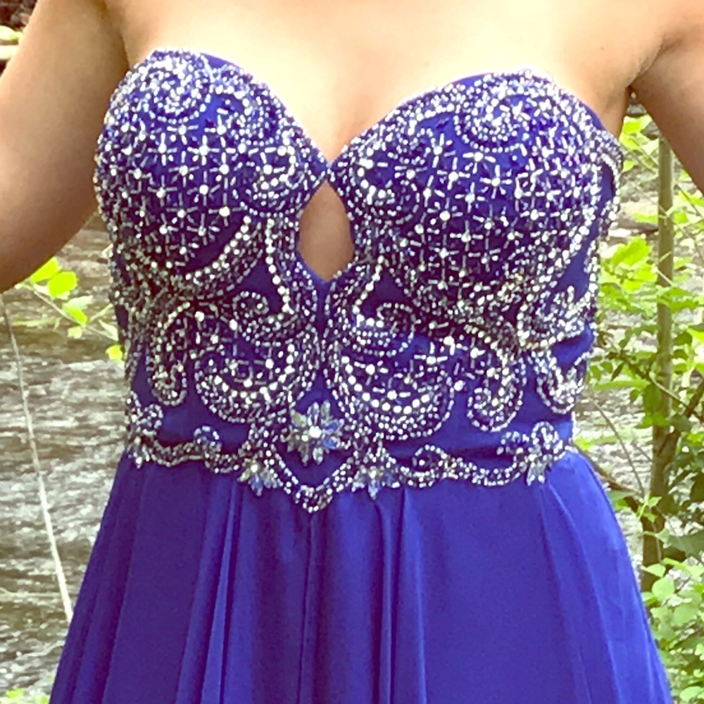Ellie Wilde blue size 6 evening dress, prom - Picture 2 of 8